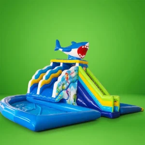 Large Scale PVC Material CE Certified Inflatable Water Park Obstacle Course Combination Equipment with Land Play Areas