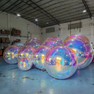 Grote Glanzende Iriserende PVC Spiegelbal Reusachtige Iriserende Ballonnen voor Decoratie