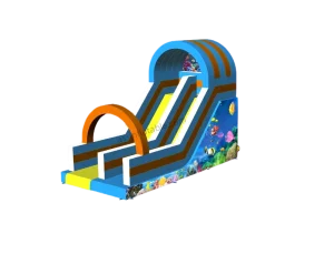 Large Single Lane Wave Inflatable Dry Slide Custom Logo Outdoor Event Kids Inflatable Slide