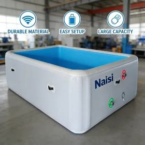 Kolam Renang Inflatable Portable Keluarga Ukuran Besar Kain Drop Stitch Luar Ruangan Kustom