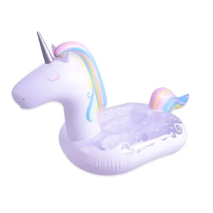 Flotador inflable grande en forma de caballo, piscina infantil con confeti para interacción familiar