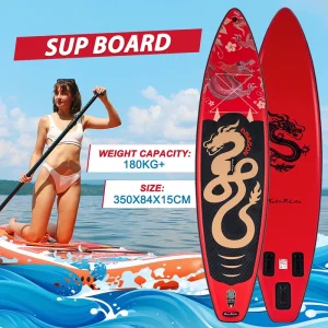 Large Size Inflatable Stand up Paddle Board 350cm Super Wide Heavy Duty SUP Board 205kg Max Load for Adult Surfing Yoga