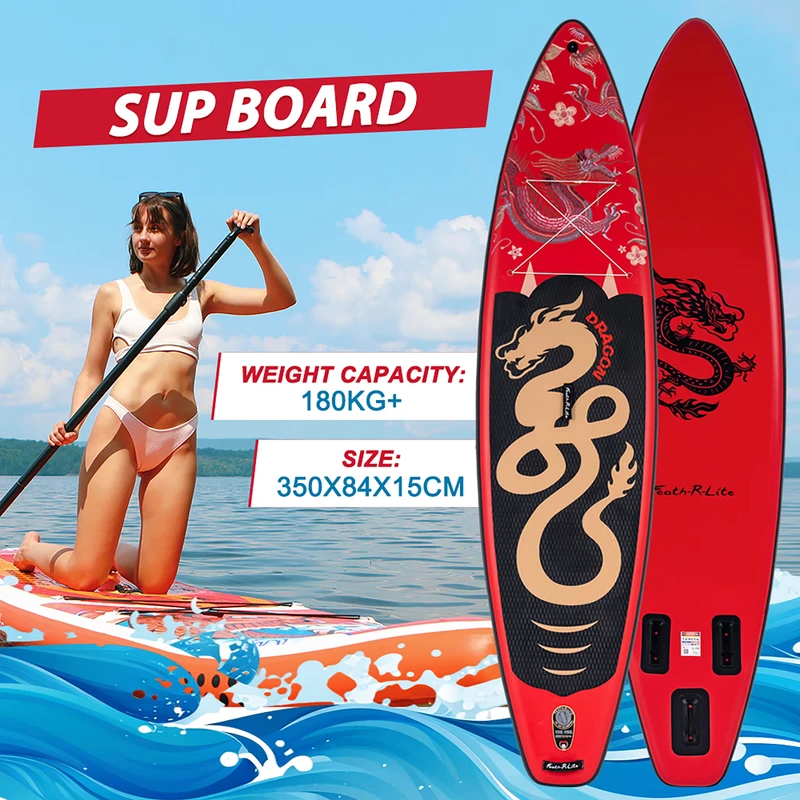 Tabla de Paddle Inflable de Gran Tamaño 350cm, Tabla SUP Súper Ancha y Resistente, Carga Máxima de 205kg para Surf y Yoga para Adultos