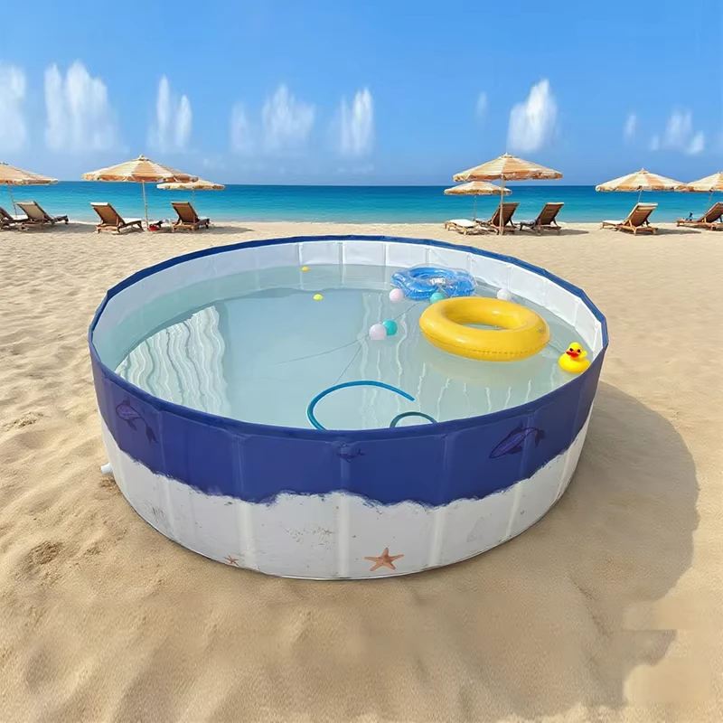 Grande piscina gonfiabile pieghevole per adulti e bambini, strutture di divertimento acquatico all'aperto