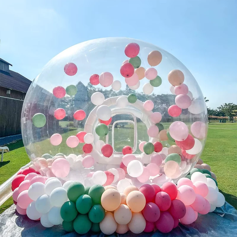 Gran casa de tienda inflable de PVC transparente para eventos, casa de globos inflable para bodas, casa burbuja para fiestas infantiles con soplador