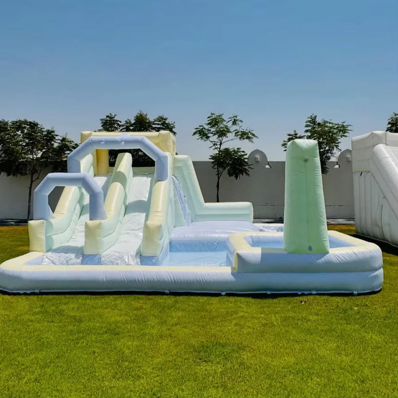 Grande Castelo Inflável Comercial em PVC para Uso em Água, Escorrega Inflável para Crianças, Parque Aquático Inflável com Piscina