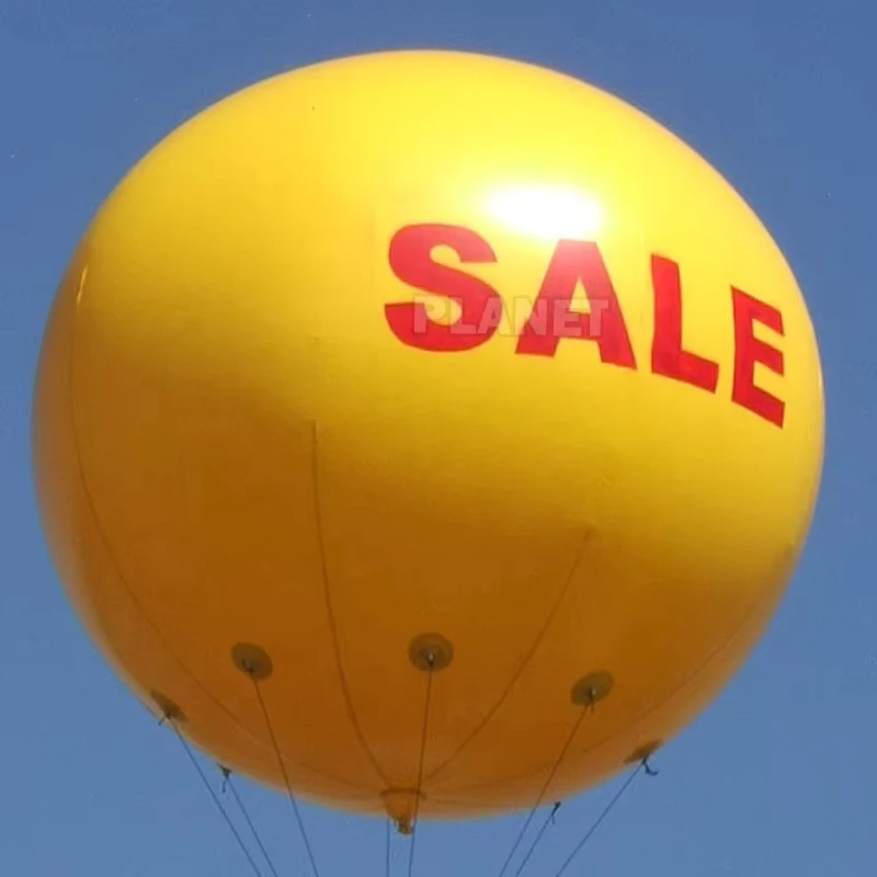 Large Yellow Floating PVC Helium Ball Inflatable Moon Helium Parade Balloon