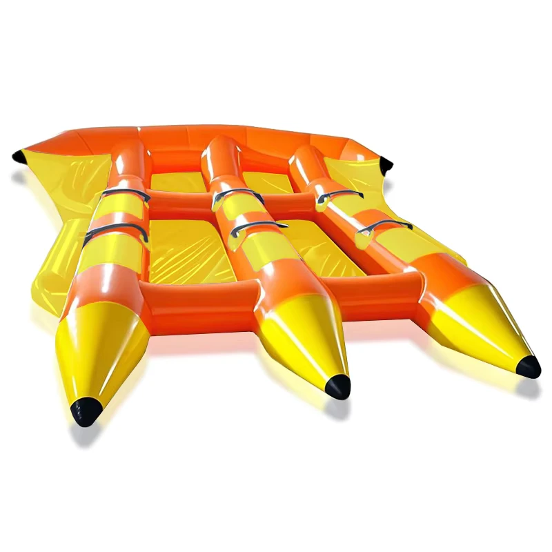 Grand bateau banana gonflable volant sur l'eau, jouets gonflables pour le surf en extérieur, accessoires d'amusement pour adultes
