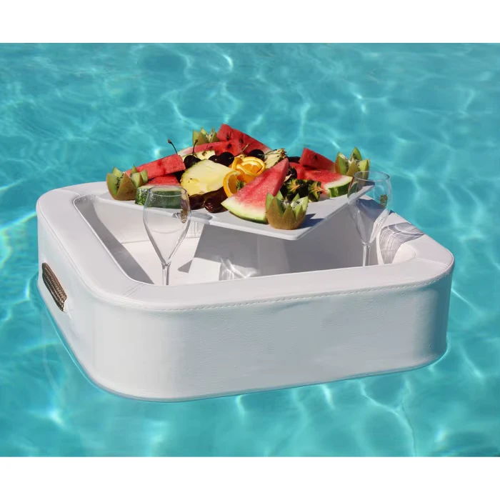Leather Serving Tray Floating Bar For Swimming Pool Waterproof Floating Table For Pool Food Floating Tray