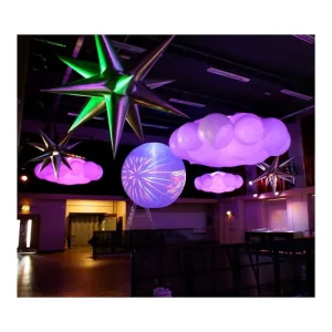 Led Lighting Outdoor Party Decor Floating Inflatables Inflatable White Cloud Ceiling Light Balloon for Inflatable Nightclub