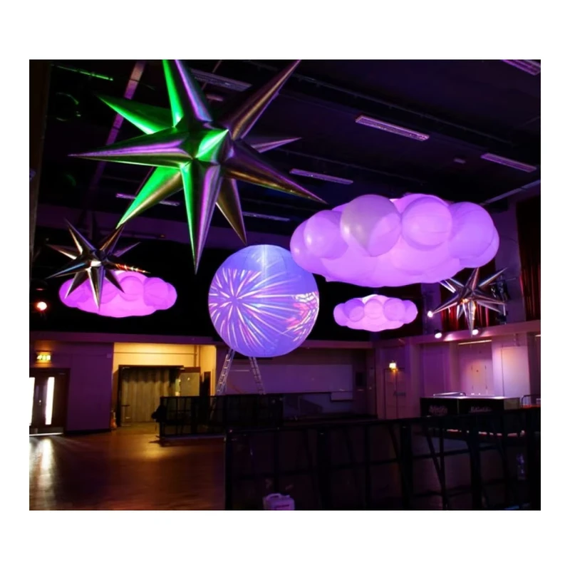Éclairage LED décoratif extérieur pour fêtes, ballons gonflables en forme de nuage blanc pour discothèque gonflable
