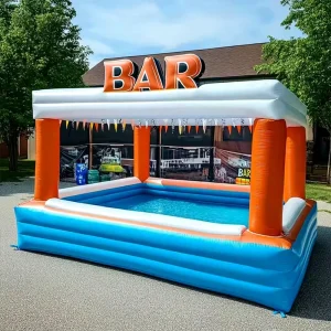 Leisure Backyard Party Floating Inflatable PVC Pub Outdoor Swimming Pool Water Bar UV Protective Flame Retardant