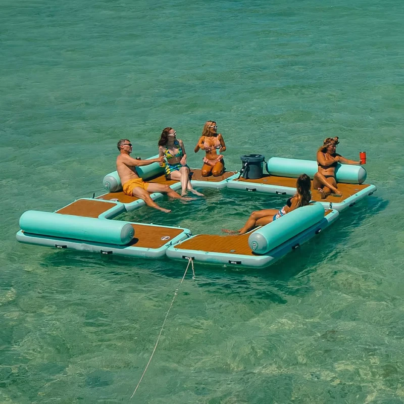 Lounge galleggiante personalizzato DWF per adulti, piscina abbronzante gonfiabile, pontile galleggiante