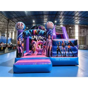 Castello gonfiabile commerciale K Pop Demon Hunters con scivolo in PVC