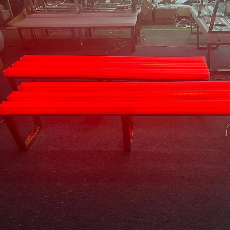 Meja Bangku PE Berukuran Hidup, Lampu Dekoratif Motif Lanskap LED untuk Liburan, Kursi Taman Luar Ruangan