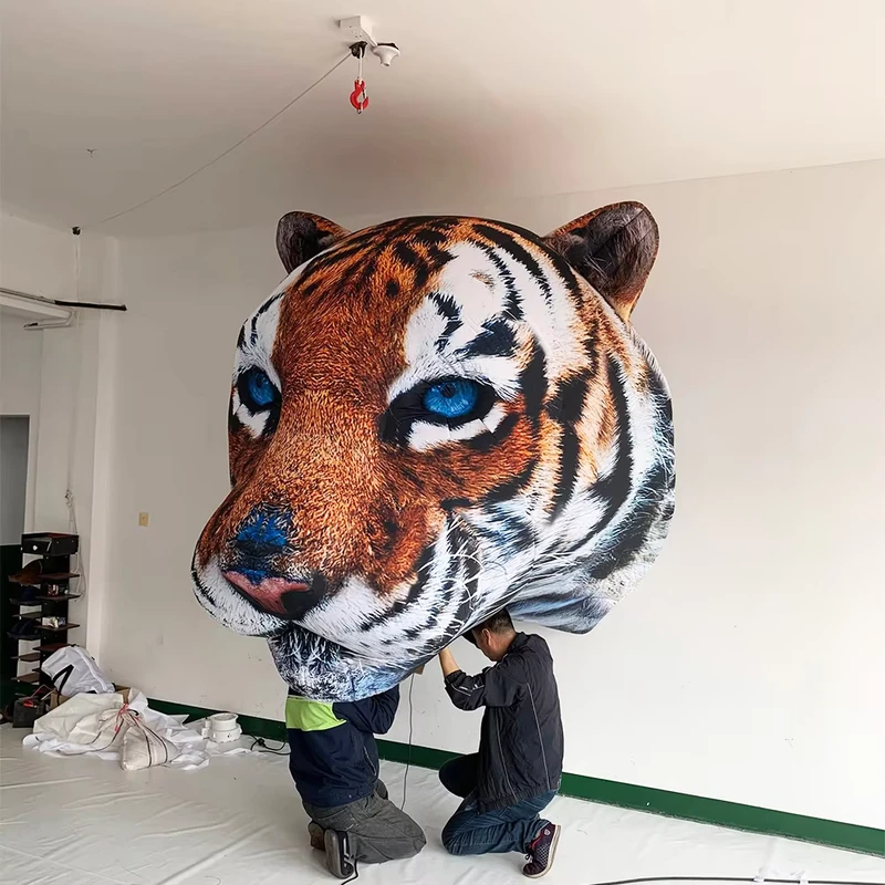 Modelo de Mascota de Cabeza de Tigre Inflable Gigante Realista para Actividades Comerciales, Exposición, Carnaval, Desfile, Oxford PVC
