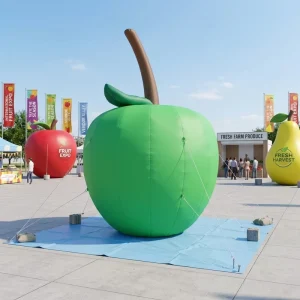 Lifelike Inflatable Giant Apple Grape Fruit Toy Hanging Decoration Inflatable Grape Model for Vegetable Exhibition Advertising