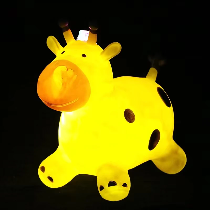 Cavalo Inflável Brincalhão com Luz, Brinquedos de Animais com Bomba, Cavalo Inflável para Crianças