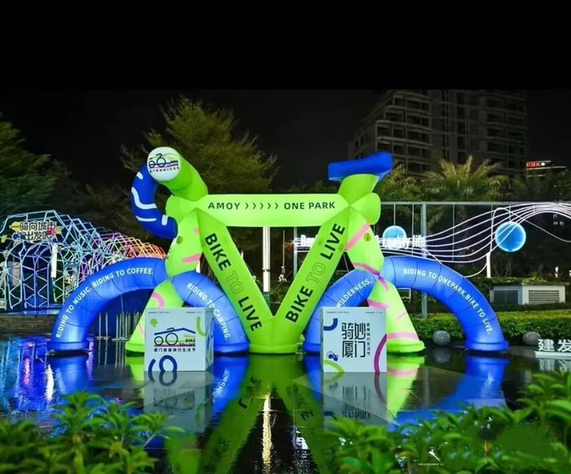 Vélo gonflable géant lumineux pour vente promotionnelle