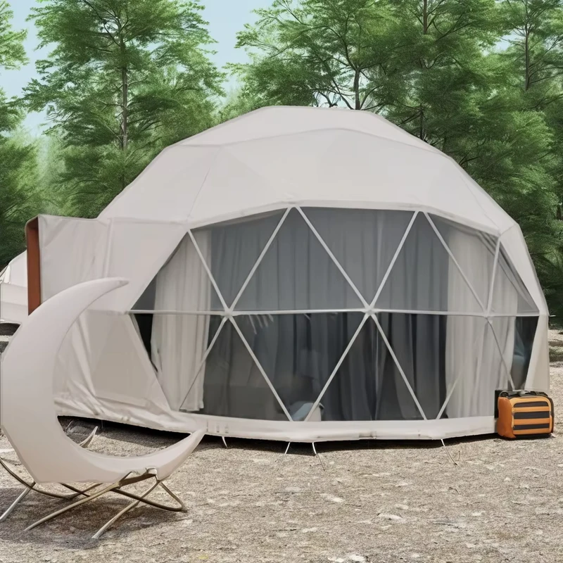 Lightweight Family Tent for Outdoor Camping Quick Setup Air Inflatable Canvas Dome Shelter with Pump One Bedrooms for Glamping