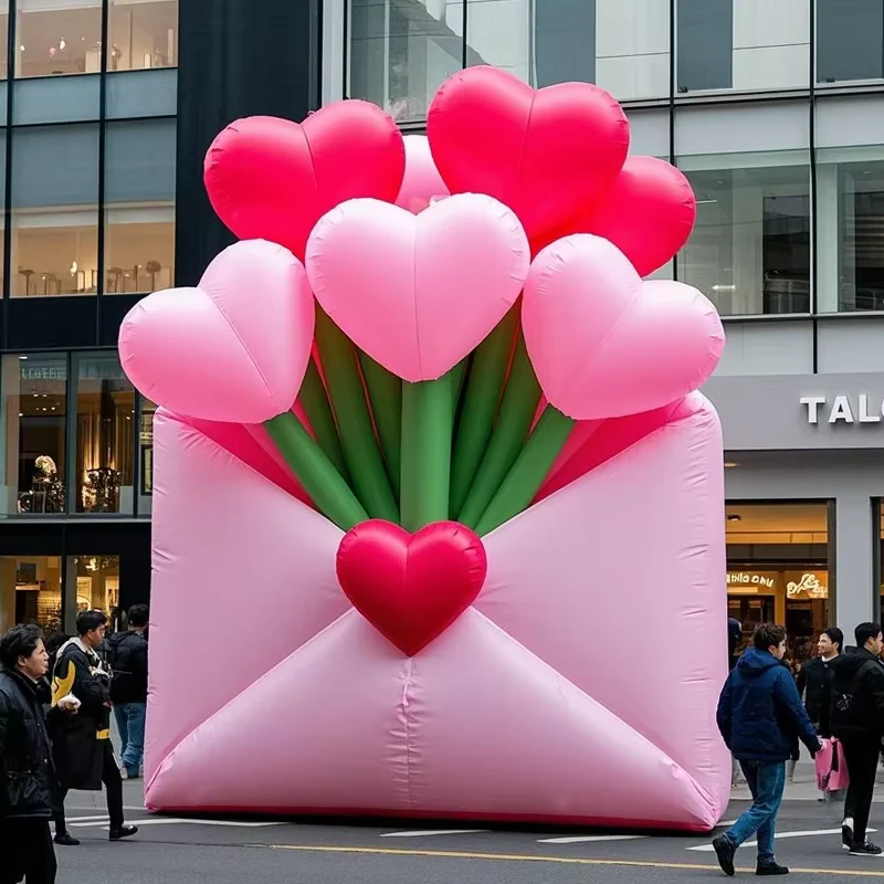 Lightweight Giant Pink Gift Box Supermarket Decorations Advertising Inflatables Cartoon Inspired Inflatable For Business