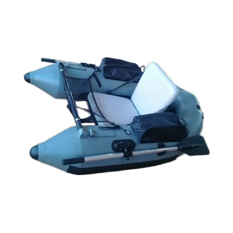 เรือท้องแบนเป่าลม PVC สภาพใหม่ น้ำหนักเบาสำหรับการตกปลาและการล่องเรือในกีฬา