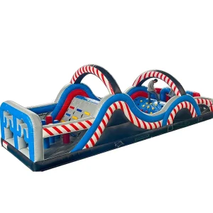 Lilytoys Color Dots Inflatable Obstacle Course PVC Large Wave Track Challenge Game for Kids Outdoor Carnival and Park Use
