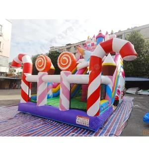 Lilytoys Inflatable Dry Slide Candy Themed Slide Commercial Inflatable Games for Kids Birthday Party Rental Use