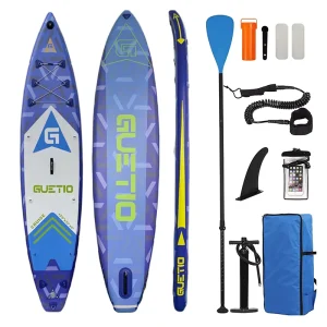 Live Stream GUETIO 12’6″ SUP Cruise Paddle Board Inflatable SUP Stand up Paddle Board