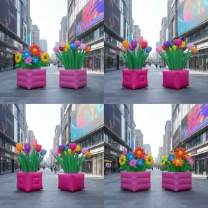 Long Lasting Weatherproof Outdoor Mall Decoration Giant Flower Model Inflatable Advertising
