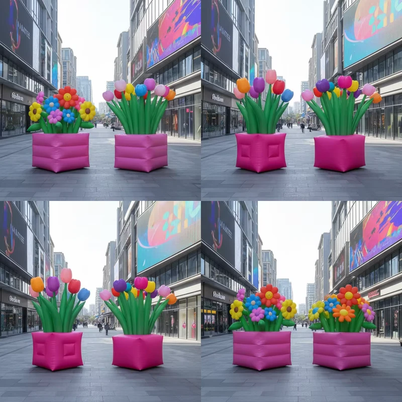 Long Lasting Weatherproof Outdoor Mall Decoration Giant Flower Model Inflatable Advertising