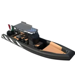 Luxe 28ft RIB860 Diepe V Aluminium Romp PVC Hypalon RIB Boot met T Top Zonnescherm en Luxe Kussens