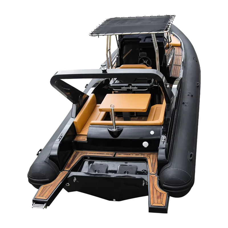 Luxuriöses 960 Rib Hypalon Aufblasboot mit Fiberglasrumpf und Außenbordmotor