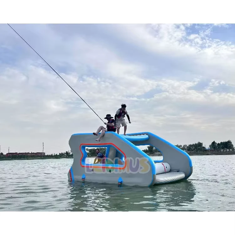 Yate catamarán eléctrico inflable de lujo para 2-8 personas, yate inflable para fiestas familiares, pontón flotante