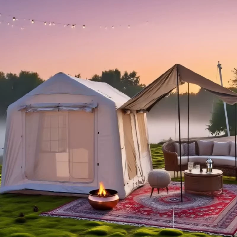 Tenda Gonfiabile di Lusso per Quattro Stagioni, Spazio Grande per 8 Persone, Gazebo Gonfiabile, Pompa in Oxford 420D Impermeabile, Protezione UV, Veloce