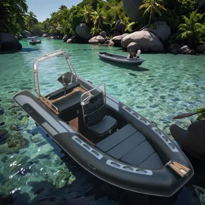 Luxury High-Speed Sport Yacht RIB480D PVC Hypalon Inflatable Dinghy Boat Foldable Rigid Ocean Water Diver Stable Rowing Boats