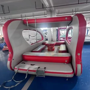 Luxury Inflatable Boat Commercial Red Color Custom Inflatable Yacht Boat with Seat & Motor Water Lake River Seaside Party