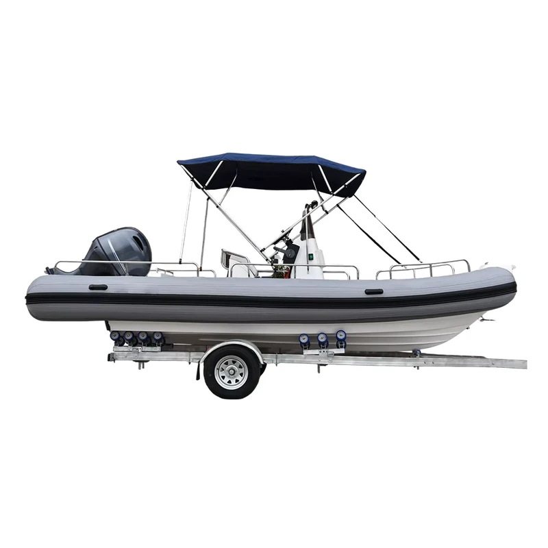 Luxury Model 5.8m Fiberglass Hull Inflatable Rib Boat