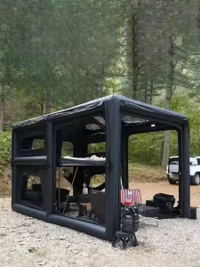 Tienda de Aire Inflable de Lujo de Calidad para Exterior Tipo de Soporte Recto Glamping Fiesta Ventana Dos Habitaciones Uno