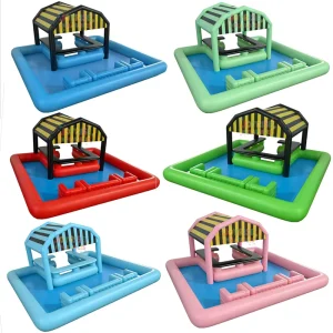 Bar de piscina inflable de lujo de PVC, castillo verde inflable, bar flotante para fiestas en el jardín o el patio trasero