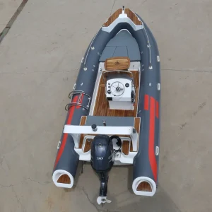 Luxury RIB Hypalon Fiberglass Hull Rigid 5.5m Inflatable Fishing RIB Boat