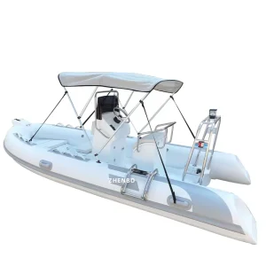 Yacht Mewah dengan Lambung Fiberglass Deep V untuk 10 Orang, Kapal Memancing 520 60HP Bensin 5.2m HYPALON PVC RIB 520