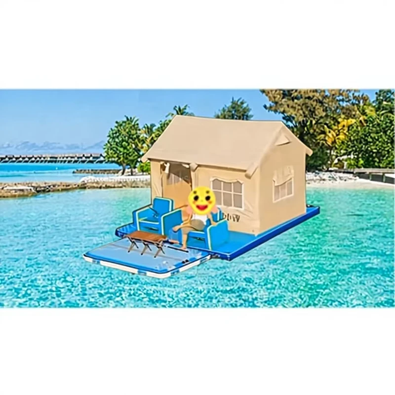 Luxus-Stil aufblasbares Pontonboot-Zelt aus PVC Material 6x4m Größe für Wasser-Camping und Außenanwendung