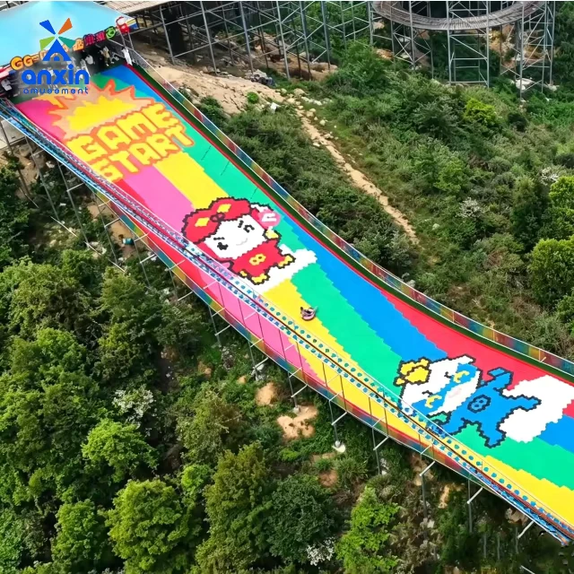Luxuriöse UV-beständige Regenbogen-Trockenschlitten HDPE-Material Für alle Altersgruppen Outdoor-Spielplatz Freizeitpark