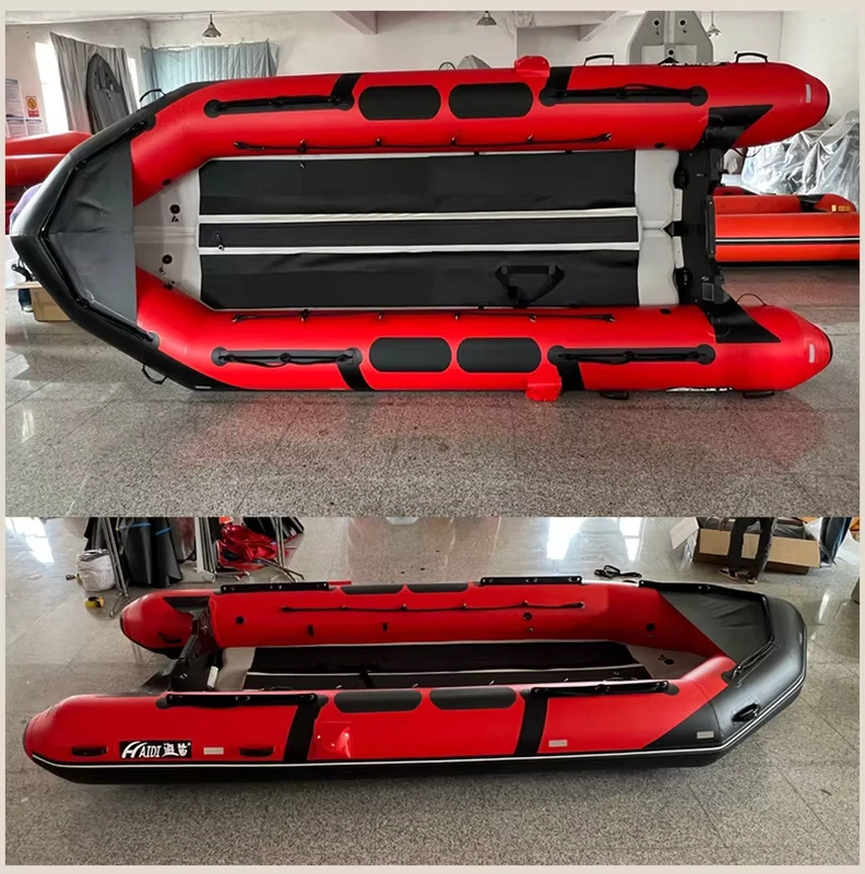 M Hull Flood Prevention Rescue Inflatable Rubber Boat Triangle Curved Bow With Fuel Tank Rapid Current Rescue Dinghy