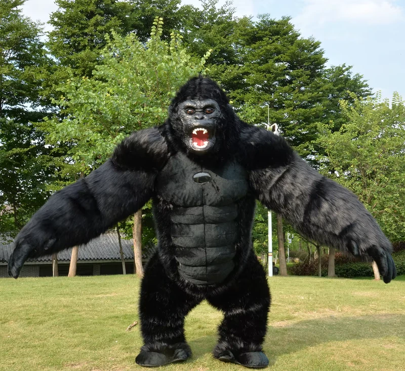 MOQ 1개 2.2m 2.6m 인플레이터블 고릴라 마스코트 의상 맞춤형 킹콩 할로윈 애니메이션 카니발 마스코트