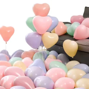 Macron 100pcs 12 Inch Helium Inflatable Valentine Wedding Birthday Decoration Pastel Heart Latex Balloons for Parties