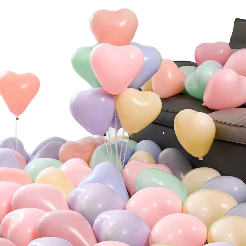 Macron 100pz Palloncini Gonfiabili in Lattice a Forma di Cuore Pastello da 12 Pollici per Decorazioni di San Valentino, Matrimonio e Compleanni