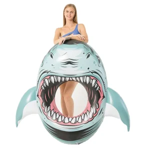 Manufacturer Animal Inflatable PVC Swimming Ring for Adults and Children Water Sport Floating Pool Toy with Novelty Shark Shape