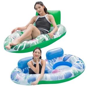 Manufacturer Cross Border Sequin Water Inflatable Backrest Floating Raft Adult Thickened Floating Bed Inflatable